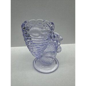 Vintage Fenton Glass Purple Rabbit Bunny Easter Basket Egg Cup Toothpick Figurin